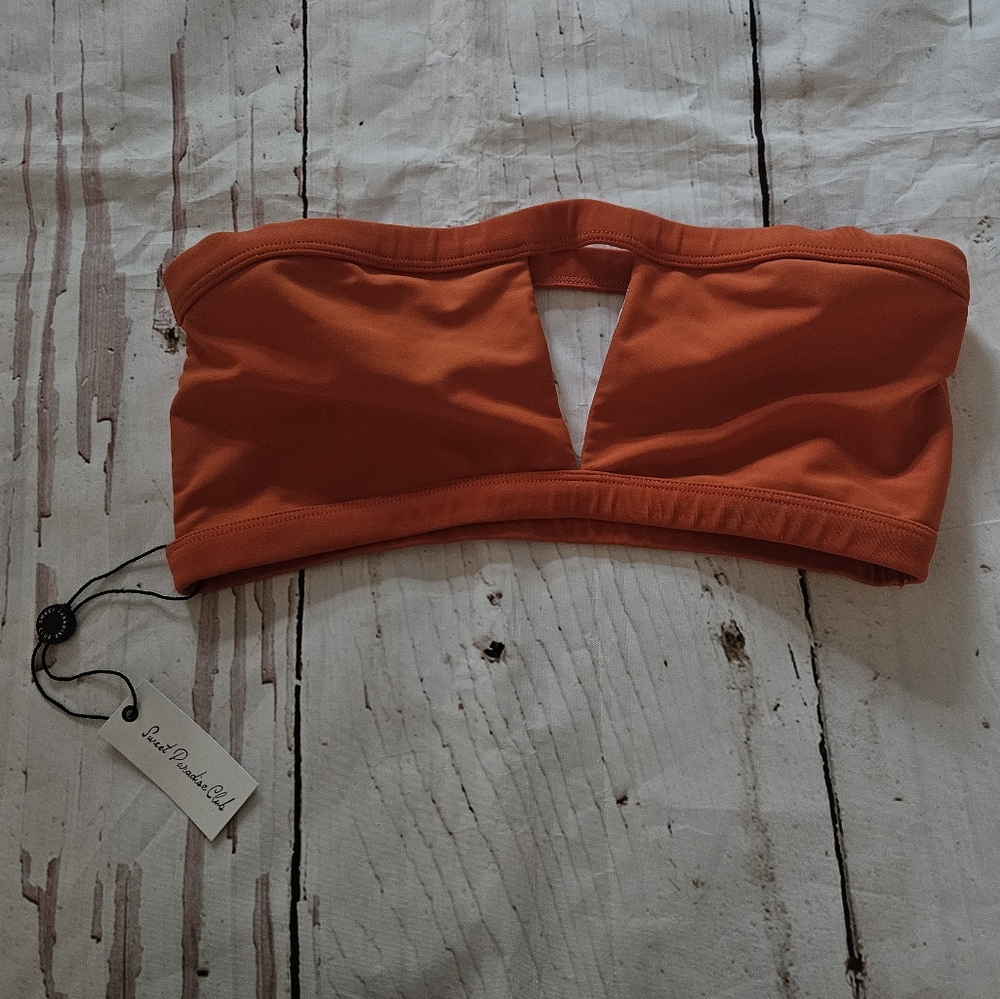 NWTS Sweet Paradise Club Strapless Bikini Top Size Medium